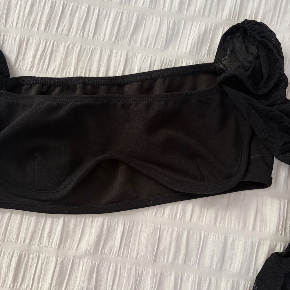 Long sleeve sheer crop top